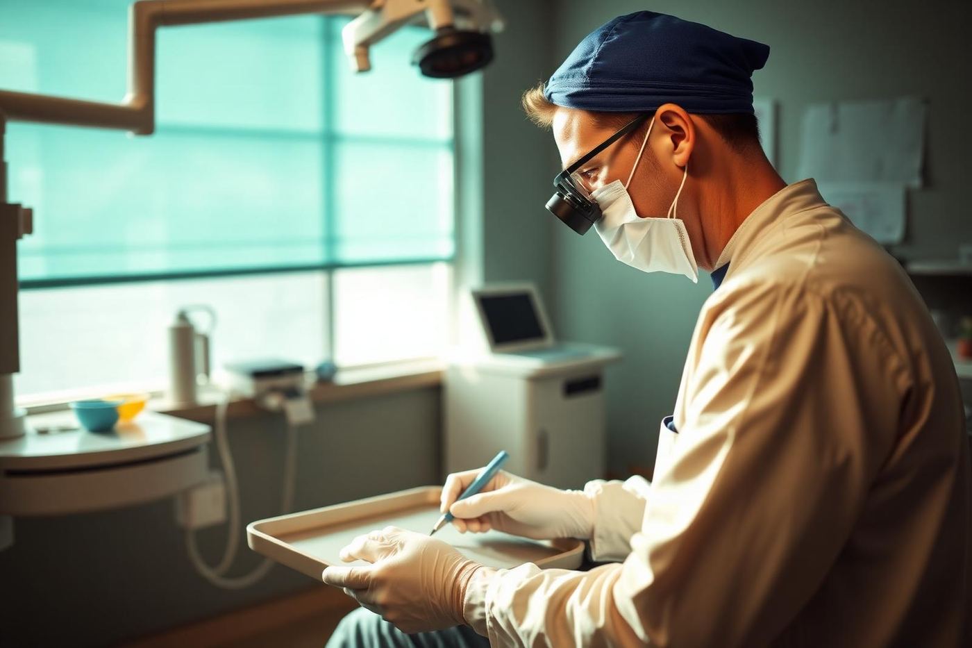 Dentist preparing a tray before an appointment — Becoming a new patient at Northline Growth Plumbing in Orlando — Northline Growth Plumbing, Orlando