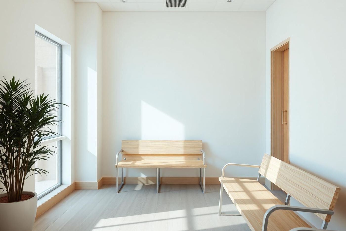 Light-filled dental waiting area with wood benches — Peraza Beatriz DDS: Why We Answer the Phone 24/7 in Miami — Peraza Beatriz DDS, Miami
